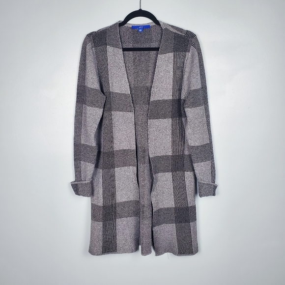 Apt. 9 Sweaters - Apt. 9 checkered gingham cardigan sweater duster